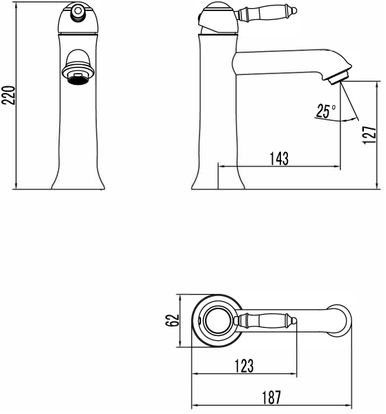 Смеситель для раковины Lemark Villa (LM4837B)